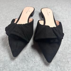 Kate Spade Faryn Pointed Toe Mule Black Suede Size 8